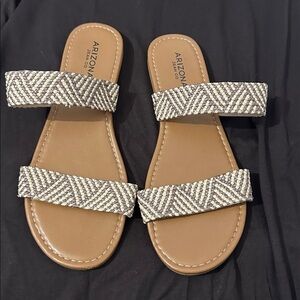 Arizona Jean Co. Woven Double Strap Slide Sandals – Size 8.5